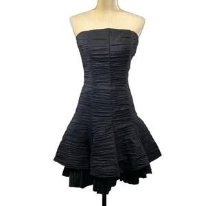 Jessica McClintock Vintage Black Party Dress Sleeveless Strapless 8
